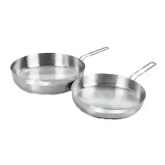 Lulu Hypermarket Prestige stainless steel fry pan 2pcs set pr80956 22cm + 26cm offer