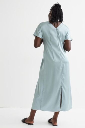H&M Mama knot-detail satin dress offer