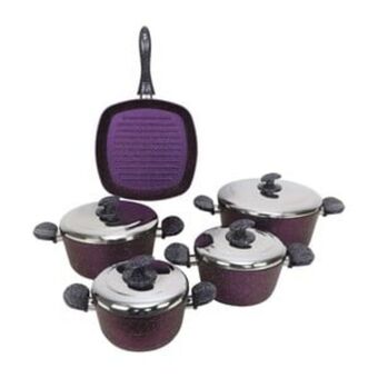 Lulu Hypermarket Bonera cookware set-granite snv 9pcs assorted colors offer