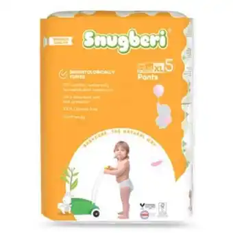 Lulu Hypermarket Snugberi baby diaper pants size 5, xl 11-18kg 54pcs offer