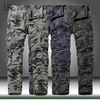 Men side pockets cargo pants 2022 new casual male tactiacl camouflage jogger trousers fashion streetwear pants bottom sweatpa