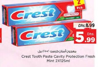 Nesto Crest Tooth Paste Cavity Protection Fresh Mint 2x125ml offer