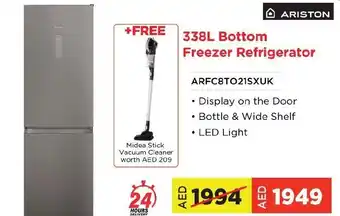 Eros Ariston 338L Bottom Freezer Refrigerator ARFC8TO21SXUK offer