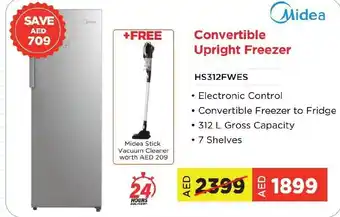 Eros Midea Convertible Upright Freezer HS312FWES offer