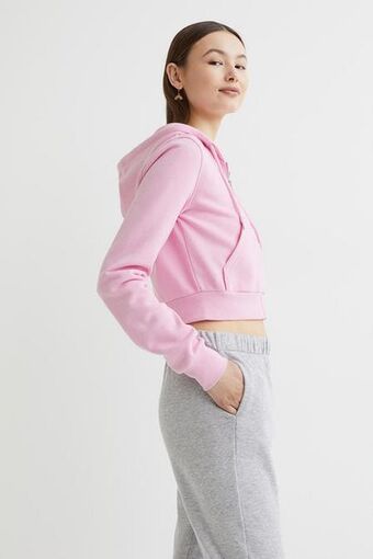 H&M Cropped zip-through hoodie offer