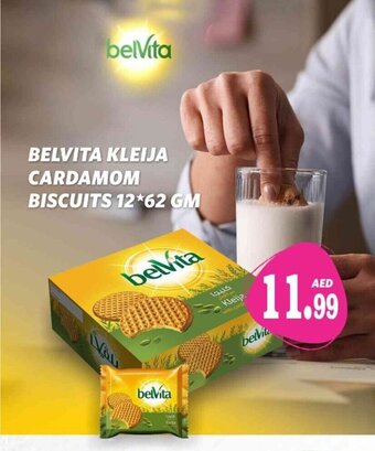 Haram Al Madeena Belvita Kleija Cardamom Biscuits 12*62 gm offer