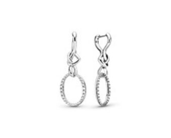 Pandora Oval knotted heart drop earrings offer