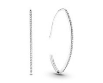 Pandora Oval sparkle hoop earrings offer