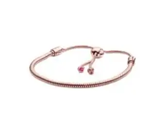 Pandora Pandora moments pink peach blossom flower snake chain slider bracelet offer