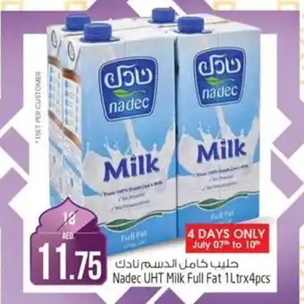Safari Hypermarket Nadec UHT Milk Full Fat 1Ltrx4pcs offer