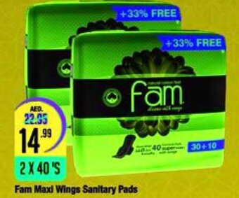 West Zone Supermarket Fam maxi wings sanitary pads 2 x 40's offer