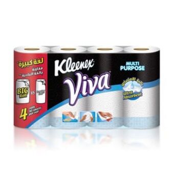 Lulu Hypermarket Kleenex viva kitchen towel 90 sheets x 4 rolls offer