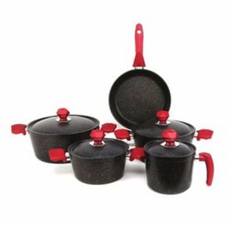 Lulu Hypermarket Gigilli granite cookware set 9pcs assorted colors turkey offer