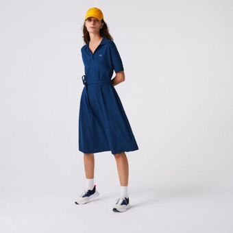 Lacoste Women's loose fit v-neck piqué polo dress offer