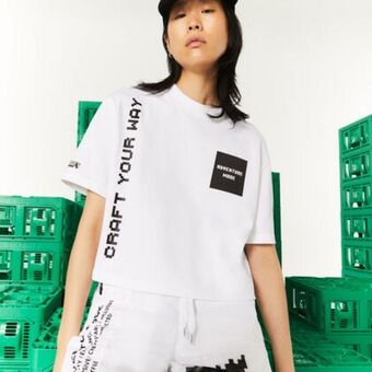Lacoste Women's lacoste l!ve x minecraft short organic cotton t-shirt offer