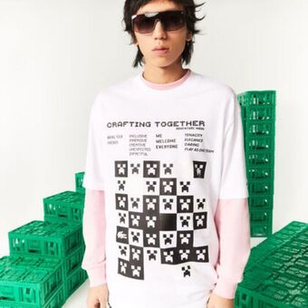 Lacoste Men's lacoste l!ve collab minecraft loose fit organic cotton t-shirt offer