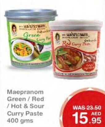 Choithrams Maepranom Green/Red/Hot & Sour Curry Paste 400 gms offer