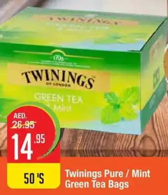 West Zone Supermarket Twinings Pure/Mint Green Tea Bags offer
