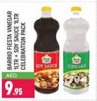 Shaklan Barrio fiesta vinegar 1ltr + soy sauce 1ltr celebration pack offer