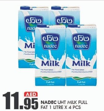 KM Trading Nadec UHT Milk Full Fat 1 Litre x 4pcs offer