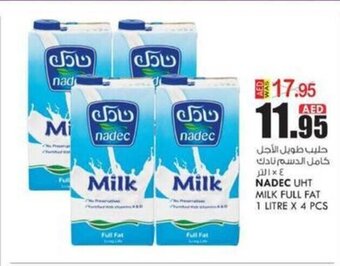 KM Trading Nadec UHT Milk Full Fat 1 Litre x 4 Pcs offer