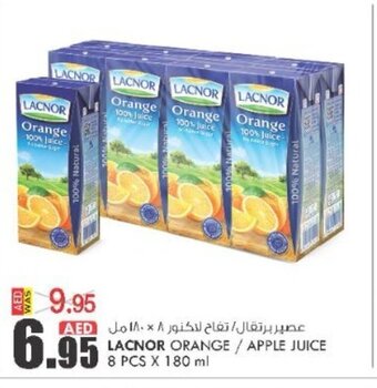 KM Trading Lacnor Orange / Apple Juice 8 Pcs x 180 ml offer