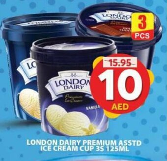 Grand Hyper Market London Dairy Premium Asstd Ice Cream Cup 3s 125ml offer