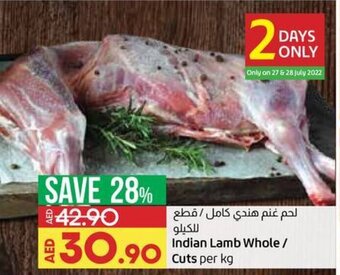 Lulu Hypermarket Indian Lamb Whole / Cuts Per Kg offer