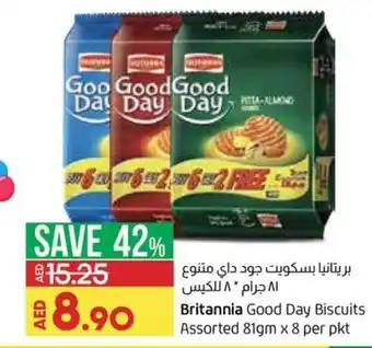 Lulu Hypermarket Britannia Good Day Biscuits Assorted 81gm x 8 Per Pkt offer