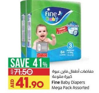 Lulu Hypermarket Fine Baby Diapers Mega Pack Assorted offer