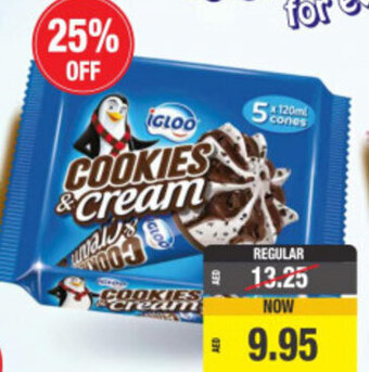 Union Coop Igloo cookies & cream 5X120ML offer