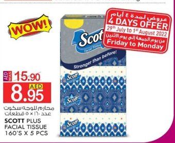 KM Trading Scott Plus Facial Tissue 160's x 5 Pcs offer