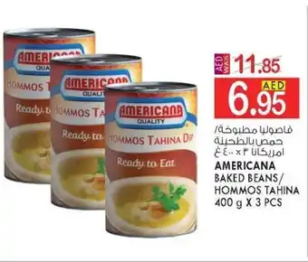 KM Trading Americana Baked Beans / Hommos Tahina 400 g x 3 Pcs offer
