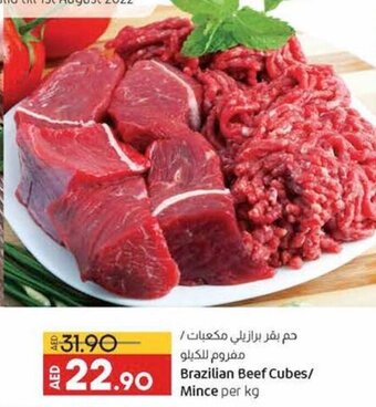 Lulu Hypermarket Brazilian beef cubes/mince per KG offer