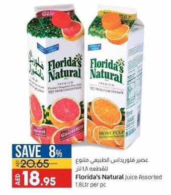 Lulu Hypermarket Florida's natural juice assorted 1.8LTR per PC offer