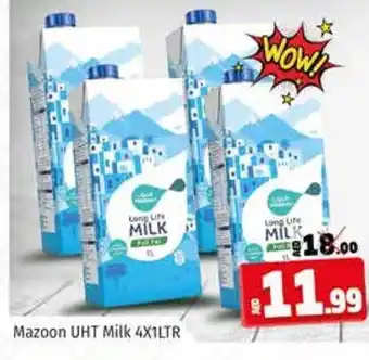 Kenz Hypermarket Mazoon UHT milk 4X1LTR offer