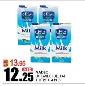 KM Trading Nadec UHT milk full fat 1 litre x 4 PCS offer