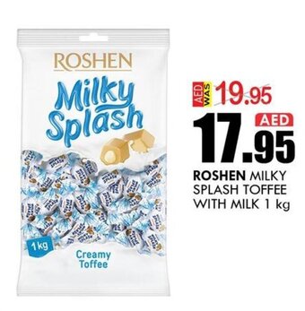 KM Trading Roshen milky splash toffee with milk 1 KG offer