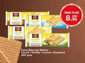 Choithrams Feiny biscuits wafers cocoa / vanilla /lemon / hazelnut 250GMS offer