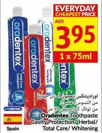 Viva Oradenex toothpaste cavity protection/ herbal / total care/ whitening 1 x 75ML offer