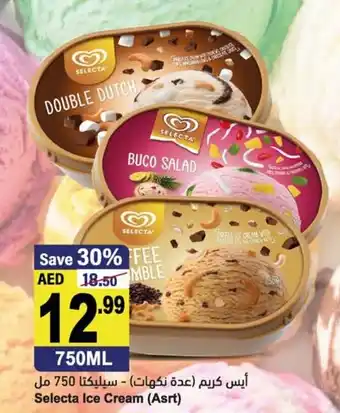 Almaya supermarket Selecta ice cream 750ML (assorted) offer