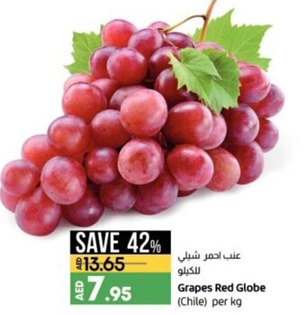 Lulu Hypermarket Grapes red globe (Chile) per KG offer