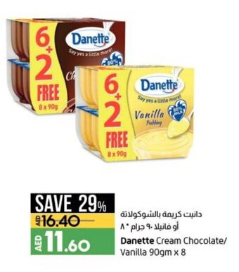 Lulu Hypermarket Danette cream chocolate/vanilla 90GM x 8 offer