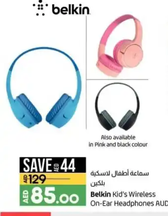 Lulu Hypermarket Belkin kid's wireless on-ear headphone AUD002BT offer