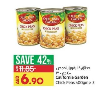 Lulu Hypermarket California Garden Chick Peas 400gm x 3 offer
