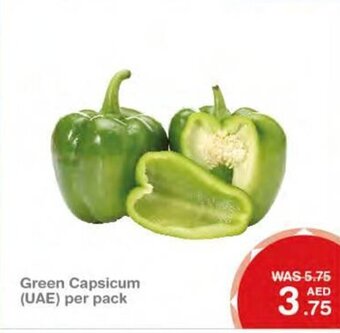 Choithrams Green capsicum (UAE) per pack offer