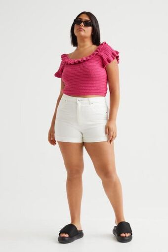 H&M H&m+ high waist denim shorts offer