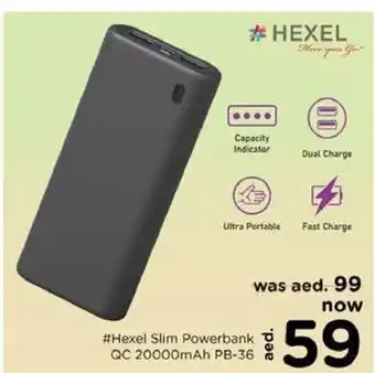 Nesto #Hexel slim powerbank QC 20000MAH PB-36 offer