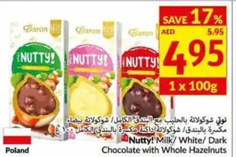 Viva Nutty! milk/white/dark chocolate with whole hazelnuts 1x100G offer