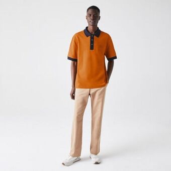 Lacoste Men’s lacoste loose fit textured cotton piqué polo offer